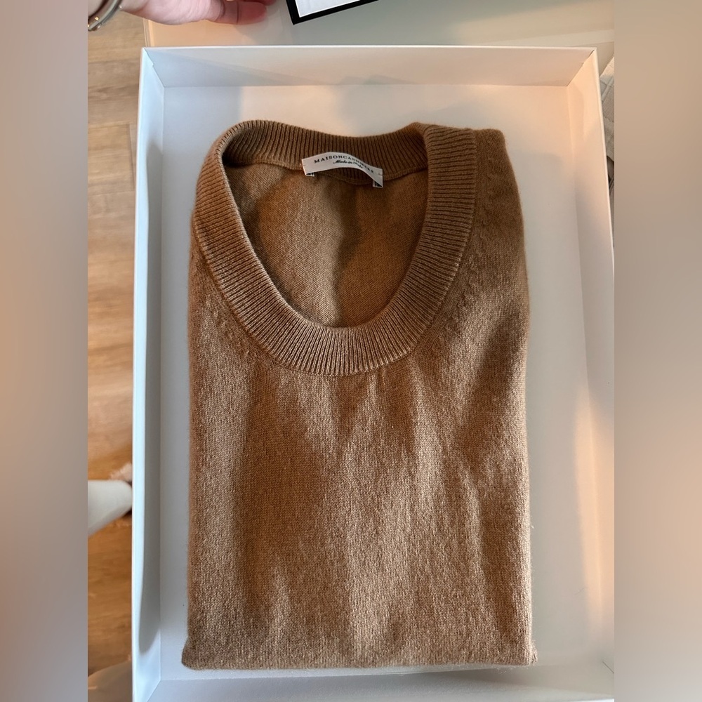 🐦🔥 MAISON 🐦🔥CASHMERE Women’s Pure Cashmere vest Camel size M - Picture 7 of 17